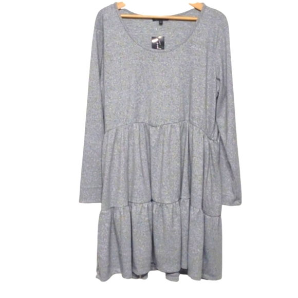 French Atmosphere Dresses & Skirts - Cozy Gray Long Sleeve Soft Knit Dress Size 3XL NWT French Atmosphere